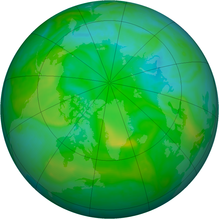 Arctic ozone map for 22 July 2008